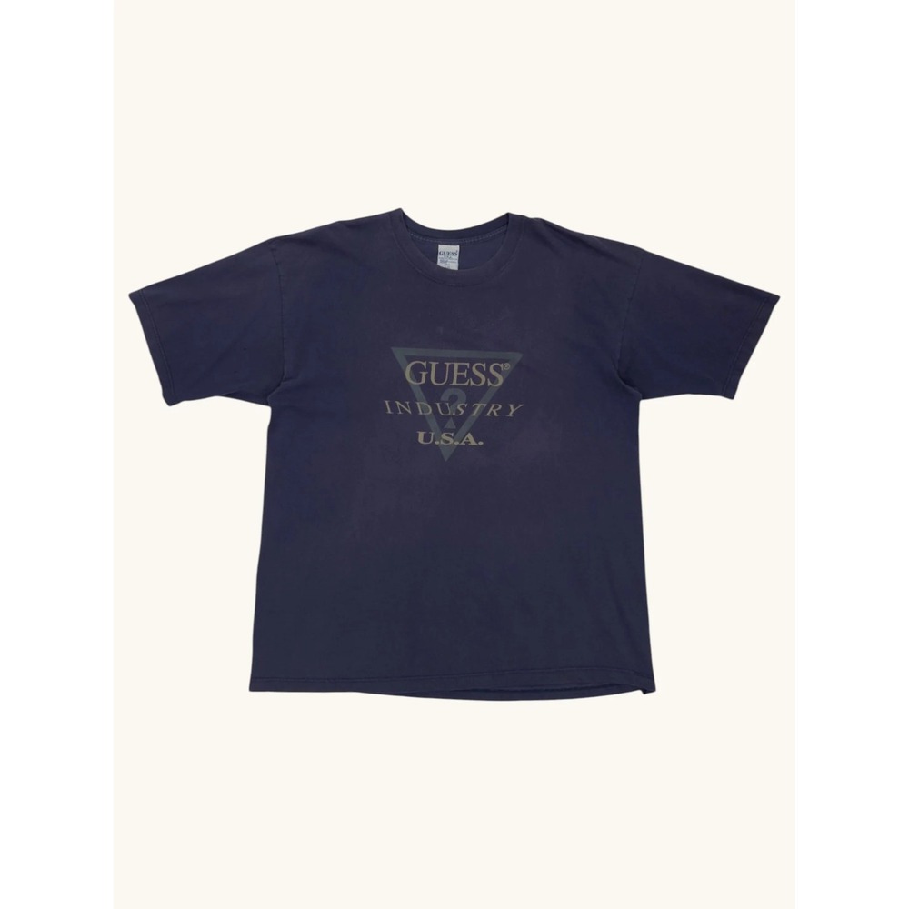 Vintage Guess Industry USA T Shirt Navy Blue Graphic Logo Tee Large Canada